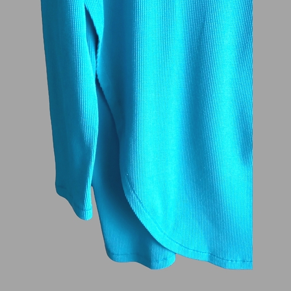 Suzanne Betro Aqua Open Split Cowl Neck Sweater - Picture 3 of 5